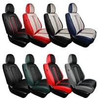 FREESOO Front Seats 2PCS Leather Car Seat Covers, Ultra Breathable Waterproof Seat Covers for Cars Trucks SUV, Carseat Protector Car Seat Cover Fit for Most Vehicles, Black