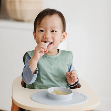 BapronBaby Minimalist Sage Bapron - No Neck Tie Safer Bib for Baby & Toddler - Soft Waterproof Stain Resistant - Machine Washable - Sz Preschool 3-5yrs