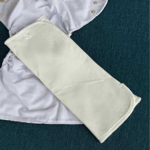 Nora's Nursery 3 Layer Cotton Prefolds 2 Pack with Snaps | Super Soft, Reusable, and Absorbent Cloth Diaper Liners | Gentle Cotton Diapering Solution for Babies
