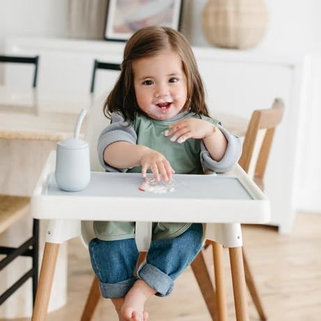 BapronBaby Minimalist Sage Bapron - No Neck Tie Safer Bib for Baby & Toddler - Soft Waterproof Stain Resistant - Machine Washable - Sz Preschool 3-5yrs