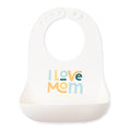 Bella Tunno Baby Bib for Eating, Waterproof Silicone Bib with Large Food Catcher, Adjustable Fit for Babies 4-12 months & Toddlers 1-3 Years, Boys & Girls, I Love Mom