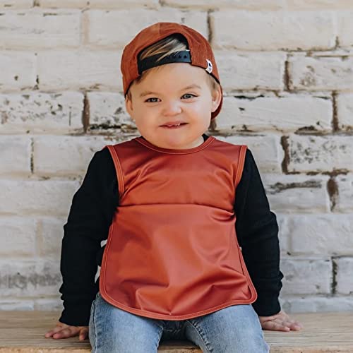 BapronBaby Minimalist Copper Bapron - No Neck Tie Safer Bib for Baby & Toddler - Soft Waterproof Stain Resistant - Machine Washable - Sz Preschool 3-5yrs
