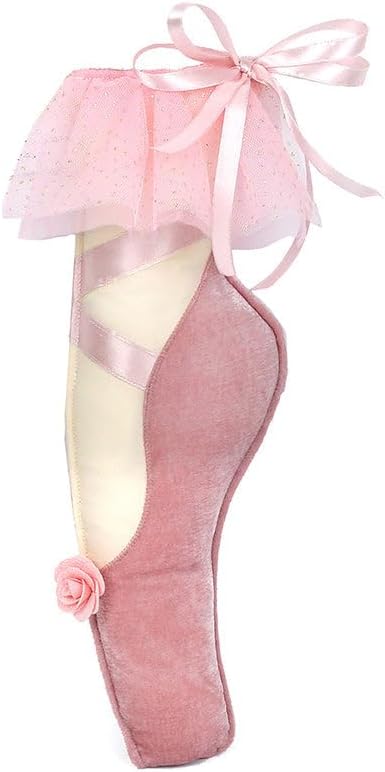 MON AMI Ballet Slipper Accent Décor – 14” | Plush Pink Ballet Shoe Pillow for Nursery, Kids’ Room & Ballet-Themed Decor | Perfect Dance Recital Gift