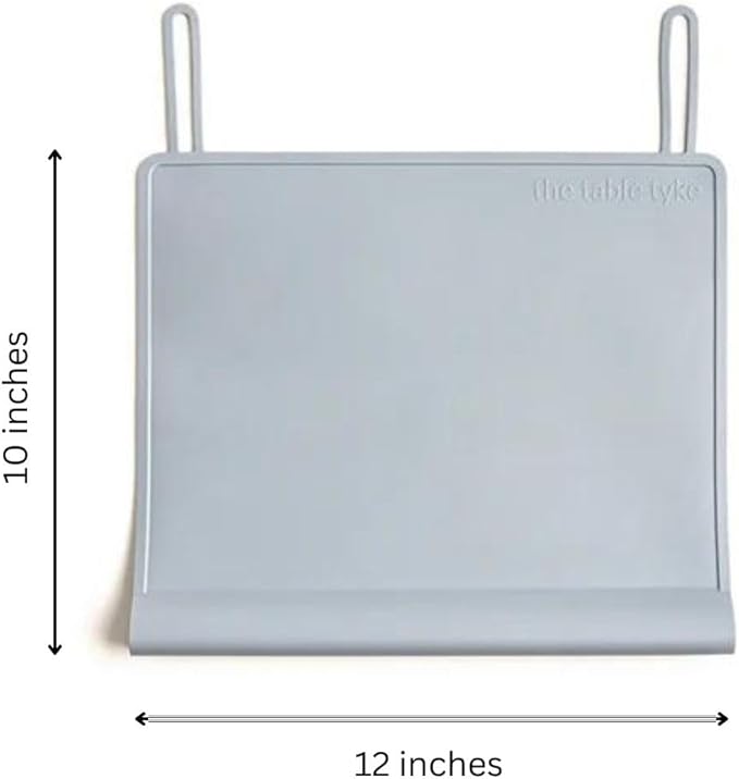 The Table Tyke Silicone Placemats for Toddlers with Patented Edge Bumper | Kids Placemats Non Slip Travel Ready | Baby Placemat BPA Free for Restaurant Dining Table | Slate Grey