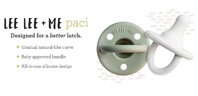 Lee Lee and Me Paci - Sand Color - 100% Medical Grade Silicone Pacifier Breast-Like Nipple Design for Better Latch - Size 0-18 Months