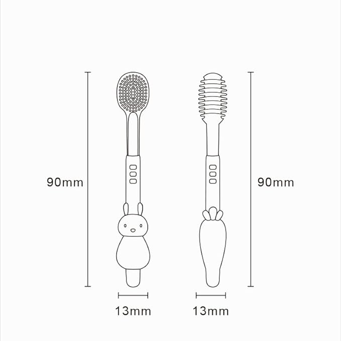 Baby Tooth Brush, Infant Toothbrush 6 to 12 Months and0-6 Months,Silione Toothbrush, Newborn Tongue and Mouth Cleaner Set, Good Idea for Baby First Toothbrushes(Blue)