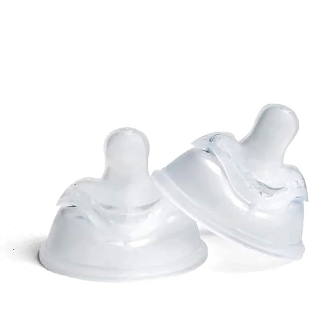 Herobility Double Anti-Colic Silicone Nipples, Baby Bottle Teats, Breast Like Shaped Nipples - Fits Herobility's & Eco Baby Bottles | Pack of 2 (Large Size)