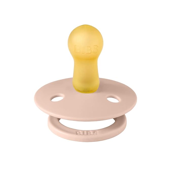 BIBS Pacifiers Colour Collection | Natural Rubber Baby Pacifier | Set of 2 BPA-Free Soothers | Made in Denmark | 6+ Months (Pack of 2) | Blush/Ivory