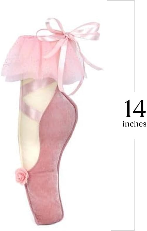 MON AMI Ballet Slipper Accent Décor – 14” | Plush Pink Ballet Shoe Pillow for Nursery, Kids’ Room & Ballet-Themed Decor | Perfect Dance Recital Gift