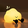 S NMT Cute Cloud Night Light Silicone Nursery USB Rechargeable Christmas Sleeping Bedside Lamp Touch Sensor Nightlights for Bedroom