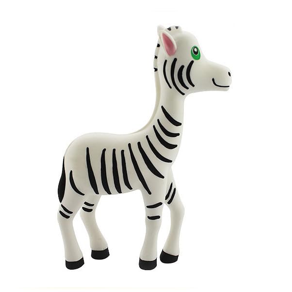 Silicone Zebra Baby Teether Toy for Soothing Sore Gums Baby Chew Toys with Multi-Sensory Textures and Squeaker