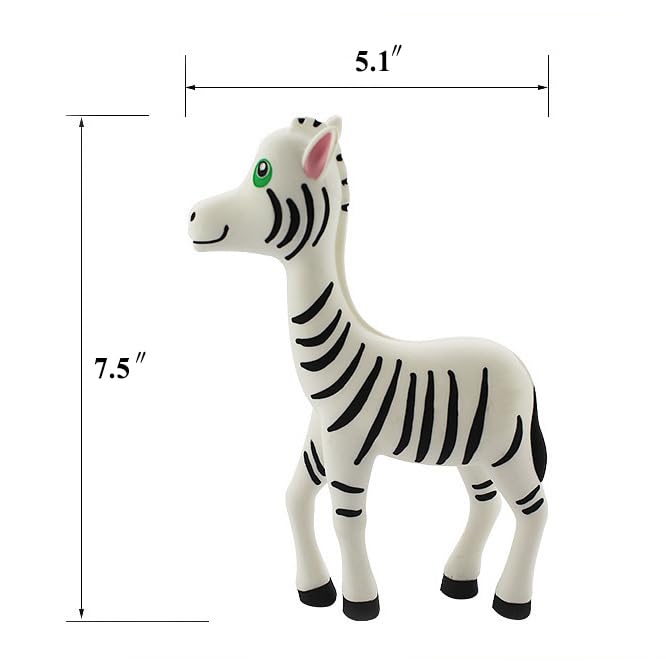 Silicone Zebra Baby Teether Toy for Soothing Sore Gums Baby Chew Toys with Multi-Sensory Textures and Squeaker