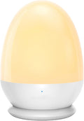 Baby Night Light for Kid, Portable Egg Nightlight with Stable Charging Pad, Touch Nursery Night Lamp for Breastfeeding, Toddler Night Light for Bedroom, Timer Setting, ABS+PC, White-2