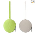 2-Pack Silicone Pacifier Holder Case- Portable Pacifier Cover Pouch Bag, Pacifier Storage Case for Diaper Bag (Avocado/Light Grey)