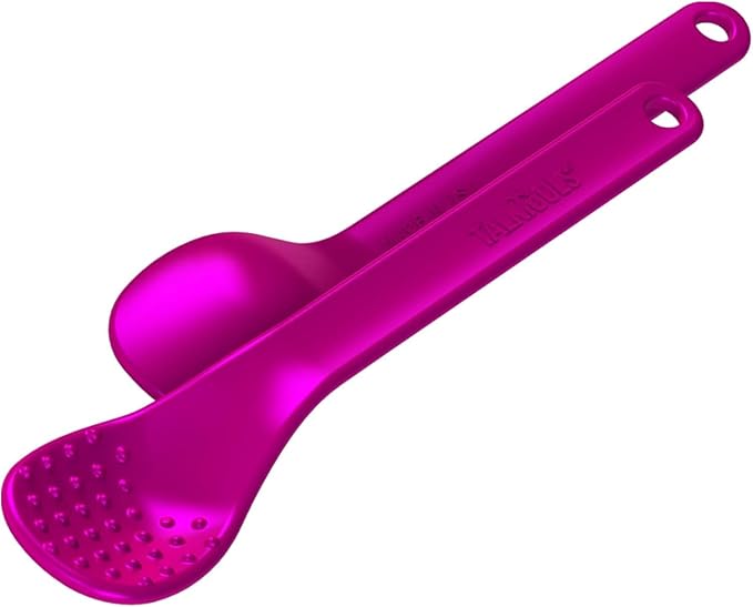 TalkTools Magenta Spoons Bumpy | Silicone Self-Feeding Utensils Set for Kid and Toddler | Encourages Lip Closure | Oral Awareness | Normalize Food Texture Acceptance (Bumpy, 6 Pack)