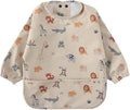 GZMM Waterproof Baby Bibs,Infant Toddler Long Sleeve Feeding Bib With Food Catcher,Easy Clean & Washable