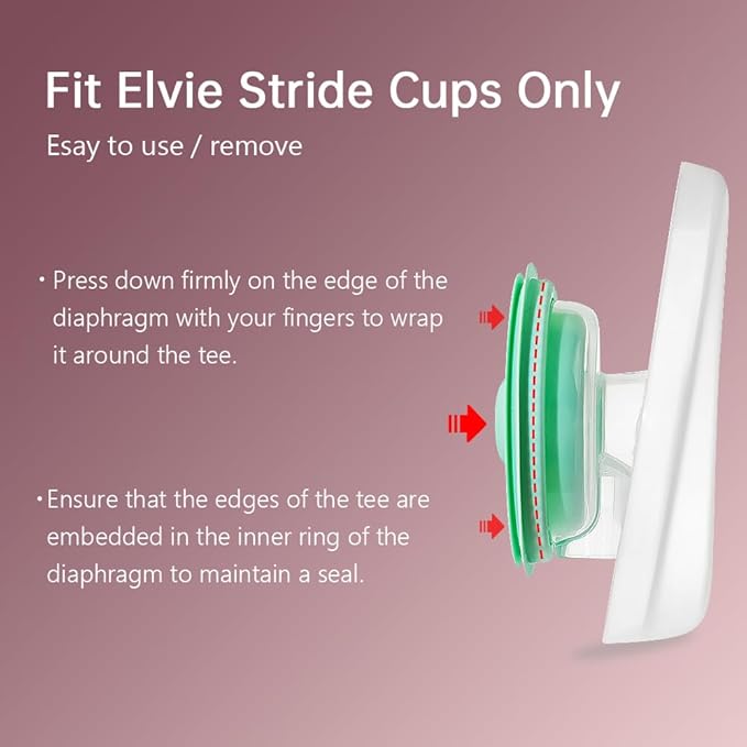TB Tbuymax 4pc Pump Seals Compatible with Elvie Stride Diaphragm, Replacement Food Grade Silicone Breast Pump Accessories, Compatible with Elvie Stride Membrane Pump Parts