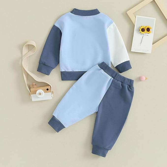 Fernvia Toddler Baby Girl Clothes 3 6 9 12 18 24 Months Fall Outfits Solid Long Sleeve Sweatshirt Tops + Pants Set