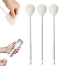 360° Flexible Silicone Bottle Brush with Long Handle,2025 New Multifunction Cleaning Foldable Cleaning Tool,Soft Bristle Silicone Cup Brush for Narrow Neck Bottles,Water Bottles (White/3pcs)