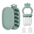 Baby Food Fruit Feeder, Breastmilk Baby Popsicle Molds, Silicone Teether Freezer Tray Food Feeder Pacifier for Teething Relief (Green)