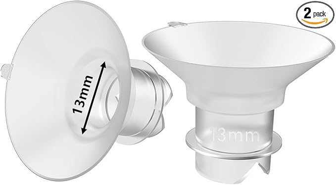 2pcs Upgraded Flange Inserts 13mm Compatible with Momcozy/Medela/Spectra/eufy/Elvie/Lansinoh/TSRETE/Paruu Wearable Pump with 24mm Shields/Flanges, Reduce 24mm Nipple Tunnel Down to 13mm