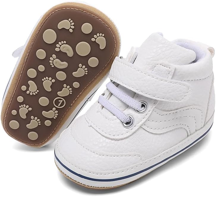 Clowora Baby Boys Girls Shoes Non-Slip Rubber Sole Sneakers Infant First Walking Toddler Crib Shoes Newborn Loafers Flats.