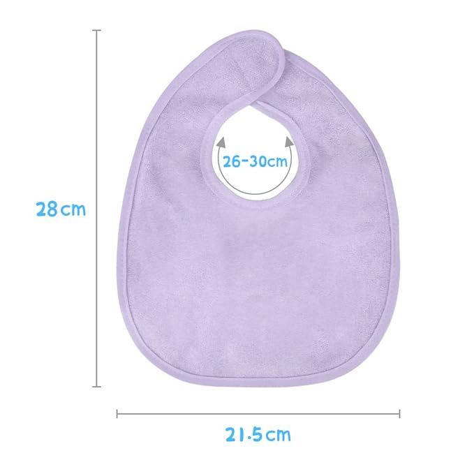 Vicloon Baby Bibs, 8Pcs Terry Bib Set, Baby Bibs for Girls & Boys, Terry Drool Cotton Bibs Waterproof Protection, Soft Absorbent Set for Teething and Drooling, Adjustable Hook-&-Loop Closure(color)