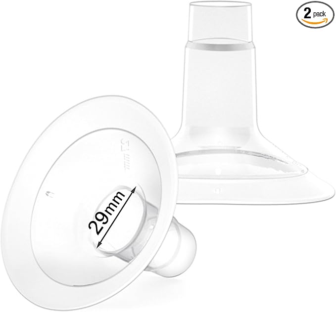 2 Count of 29mm Breast Pump Flanges Compatible with Medela/Lansinoh ComfortFit, Replace Medela PersonalFit Breast Shields, Accessories for Pump in Style Symphony Swing Harmony Freestyle Pump Parts