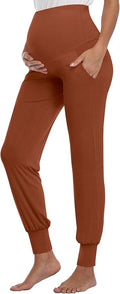 AMPOSH Women's Maternity Pants Stretchy Lounge Workout Pants Casual Loose Comfy Pregnancy Joggers with Pockets