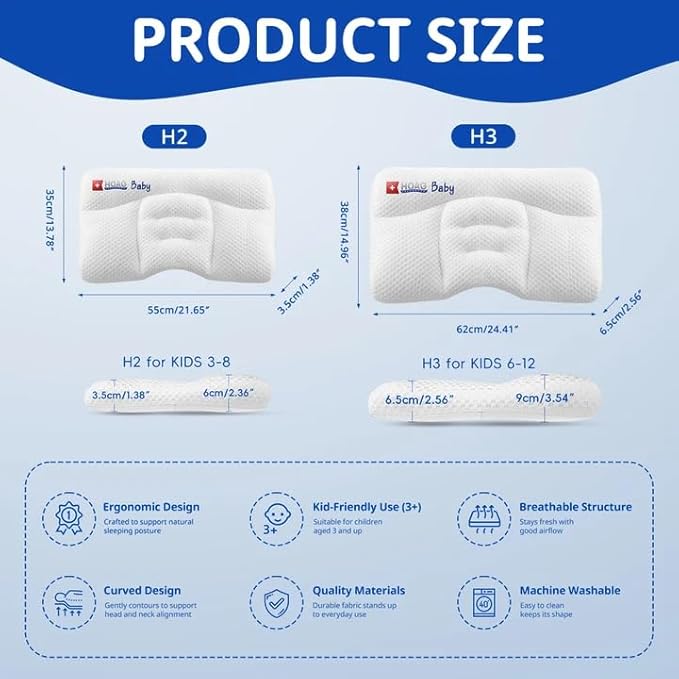 Toddler Pillow with Pillowcase, Breathable & Cozy Machine Washable Kids Pillow with Pillowcase, 21.6x13.8 Ergonomic Children Pillow for Boys and Girls Aged 6-12 (Farm, Height 3)