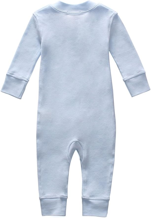 Owlivia Organic Cotton Baby Boy Girl Zip up Sleep 'N Play Pjs, Footless, Long Sleeve