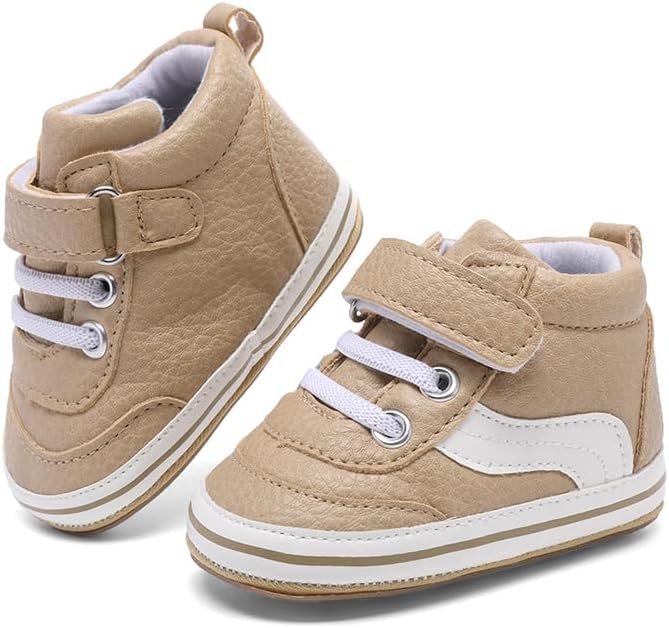 Clowora Baby Boys Girls Shoes Non-Slip Rubber Sole Sneakers Infant First Walking Toddler Crib Shoes Newborn Loafers Flats.