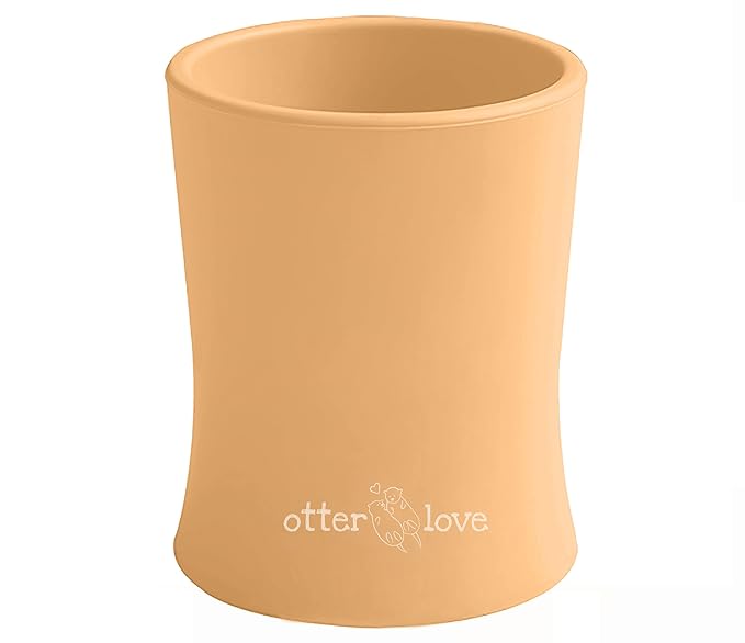 otterlove Silicone Baby & Toddler Training Cup - Pediatric OT Approved - 100% Platinum Pure LFGB Silicone - Unbreakable - Plastic Free - Tiny Cup Perfect for Baby Led Weaning (Clementine)