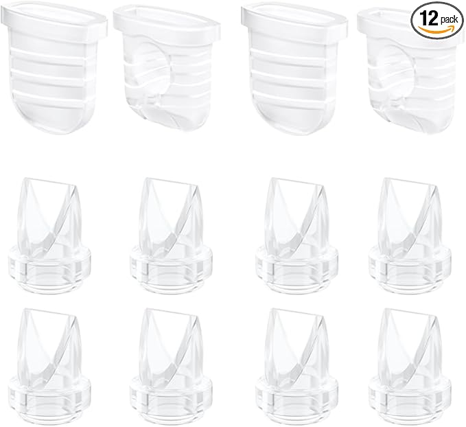 8pcs Duckbill Valves and 4pcs Silicone Diaphragms Compatible with Lansinoh Discreet Duo, eufy E10 S1 S1 Pro,NCVI Nuliie NICEGREEN Life S32 Breast Pump Replacement Parts, S32 Breast Pump Accessories