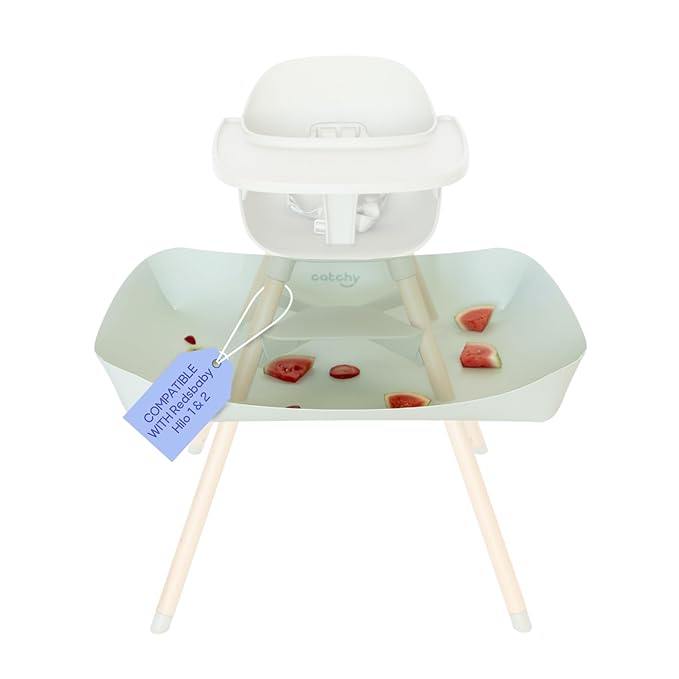 CATCHY -Food Catcher- Compatible with Lalo The Chair High Chair +11 Other High Chairs -Highchair Sold Separately- Baby & Toddler Food & Mess Catcher -Premium Linen Inspired- Under High Chair Accessory