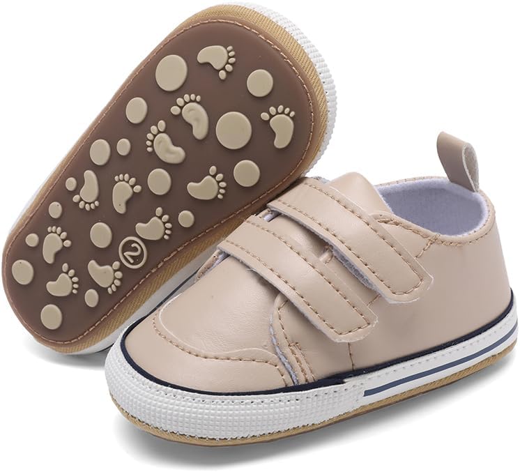 Clowora Baby Boys Girls Shoes Non-Slip Rubber Sole Sneakers Infant First Walking Toddler Crib Shoes Newborn Loafers Flats.