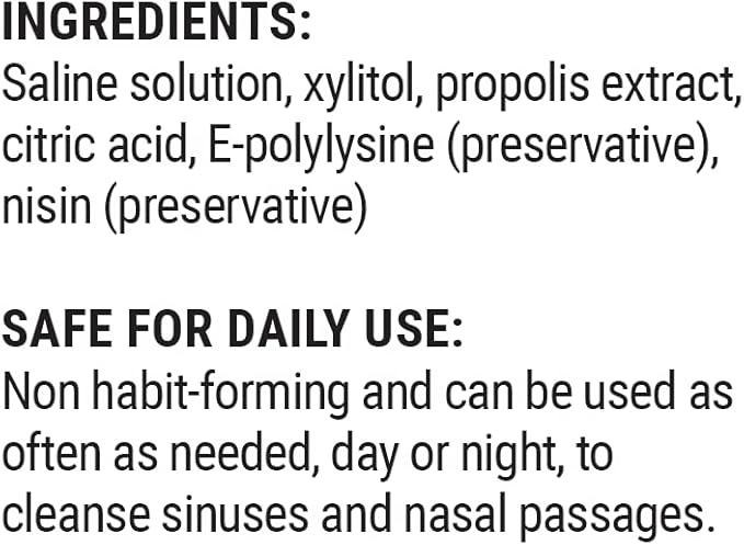 Beekeeper's Naturals Nasal Spray for Adults with Propolis, Xylitol & Saline, Clears Nasal Congestion, Moisturizes Sinus Canal, & Decongest Sinus Cavities, 1 fl oz(Pack of 2)