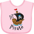 inktastic Lil' Pirate Pirate Ship, Blue Bandana Baby Bib