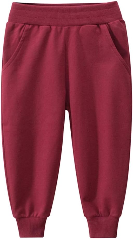 HUAER& Baby Boy's Jogger Pants Dinosaur Car Animal Print Drawstring Elastic Sweatpants 2-Pack