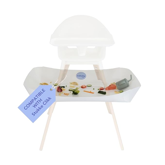 CATCHY - Food Catcher - Compatible with Stokke Clikk High Chair + 11 Other High Chairs - Highchair Sold Separately - Baby & Toddler Food & Mess Catcher - Under High Chair Accessory