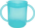TalkTools Recessed Lid Cup with Handles - Leak Proof | Promotes Oral Motor Skills, Lip Closure, and Self Feeding | Alternative to Sippy Bottle | Food Grade Materials | Dishwasher Safe (Light Blue)