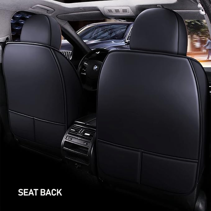 Auto Front Seat Covers fir for Suzuki 1999-2025 95% Models, 3D Front Split Bench Protection Compatible with Side Airbag Black & Black Line
