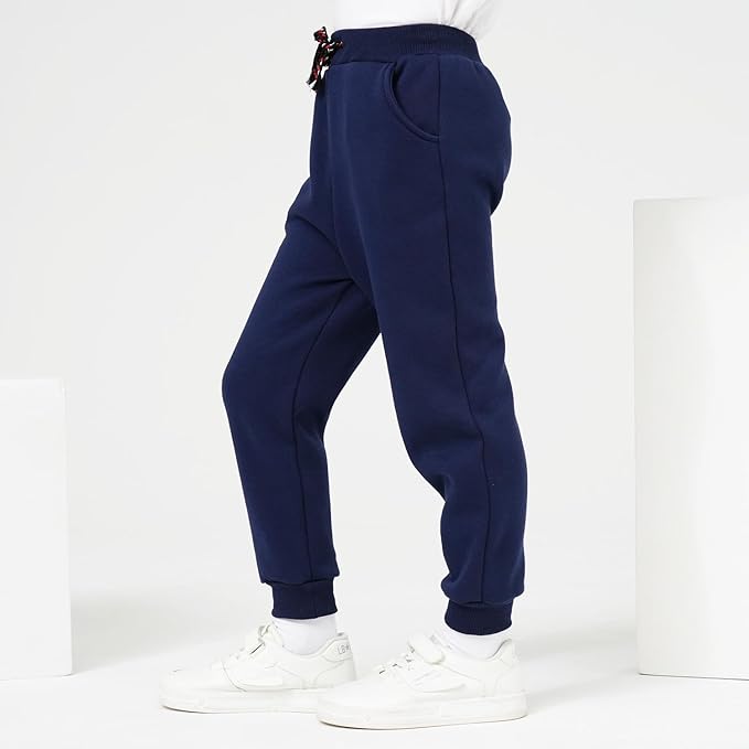 3 Pack Boy's and Girl's Fleece Pull on Jogger Sweatpant with Pockets and Drawstring 2-13 Years