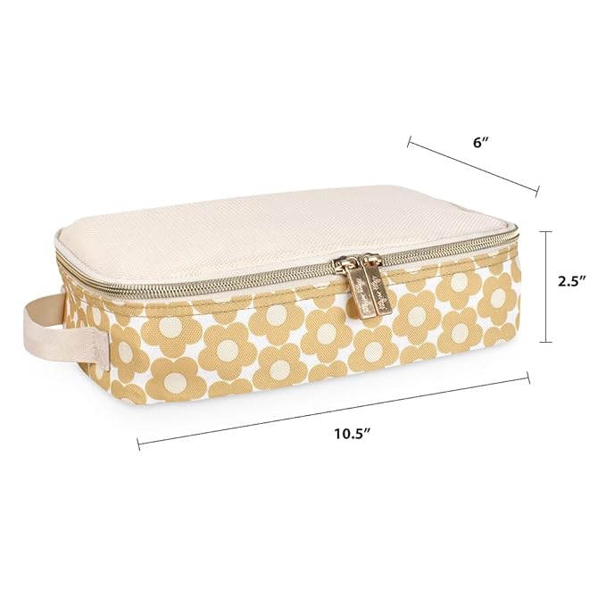Itzy Ritzy Packing Cubes for Travel – Set of 3 Packing Cubes or Travel Organizers; Each Cube Features a Mesh Top, Double Zippers and a Fabric Handle (Milk & Honey)