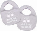 100% Cotton Drinking Buddies Twin Bibs Cute & Practical Unisex Bibs for Twins with Waterproof, Durable, for Everyday Use