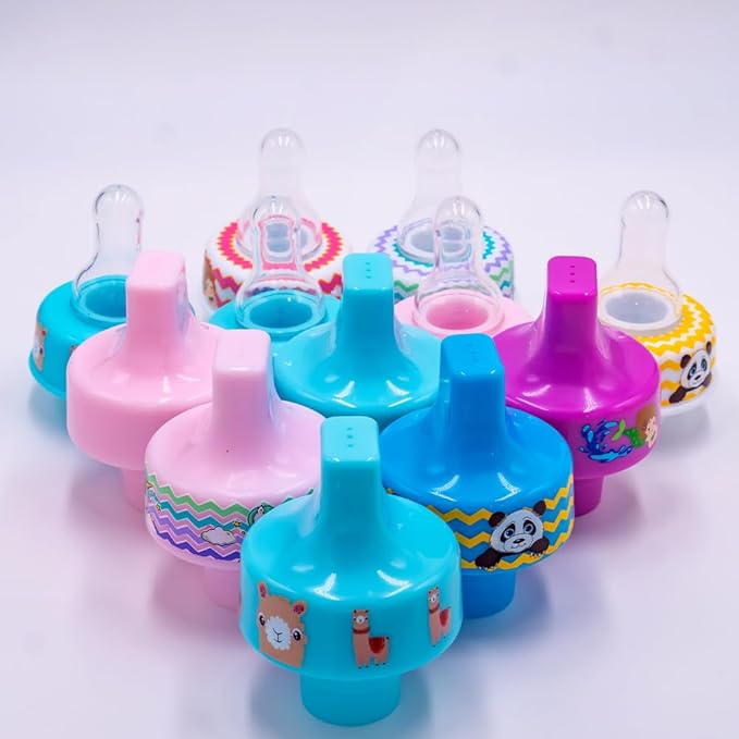 Refresh-a-Baby Reusable Bottle Top Spout Adapter – Reusable, Easily Convert Any Bottle into a Spill-Proof Sippy – Perfect for Travel & Everyday Use, BPA-Free, Dishwasher Safe - Pack of 2 (Baby Blue)