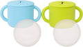 WeeSprout Snack Containers, Food Grade Silicone Cups, Spill-Proof Tops For Toddlers and Babies, Premium Hard Plastic Travel Lids, Dishwasher Safe, Set of 2 Snack Catchers