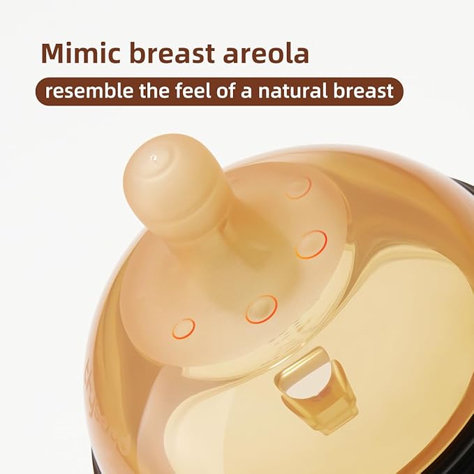 Thyseed PPSU Natural Breast-Like Bottle with Nipple(7-10 Months),10oz，2pack