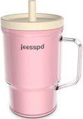 Toddler Cups – 9 oz Adorable Miniature Tumbler with Leak-Resistant Straw and Toddler-Friendly Handle, Encourages Hydration, Easy to Clean, Sippy cups for Toddlers 1-3，BPA Free silicone (Pink)