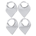 Copper Pearl 4 Pack Soft Cotton Baby Bibs for Drooling and Teething, Absorbent Drool Bibs for Baby Girl and Boy, Adjustable to Fit Newborns to Toddlers (Gray Basics)